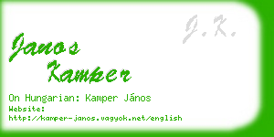 janos kamper business card